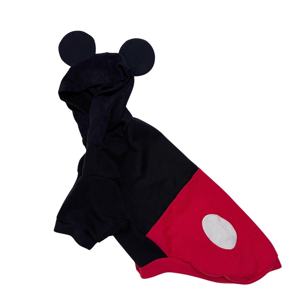 Disney Dog Mickey Mouse Costume Medium Red Black Hooded Pet Halloween Outfit